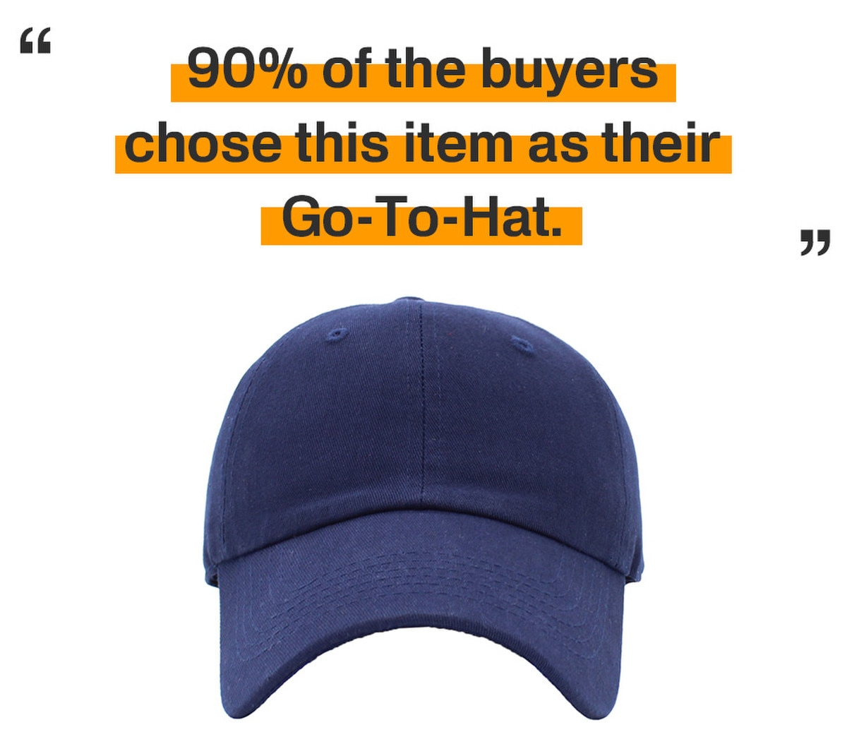 Navy Blue Low Profile Baseball Caps Front View